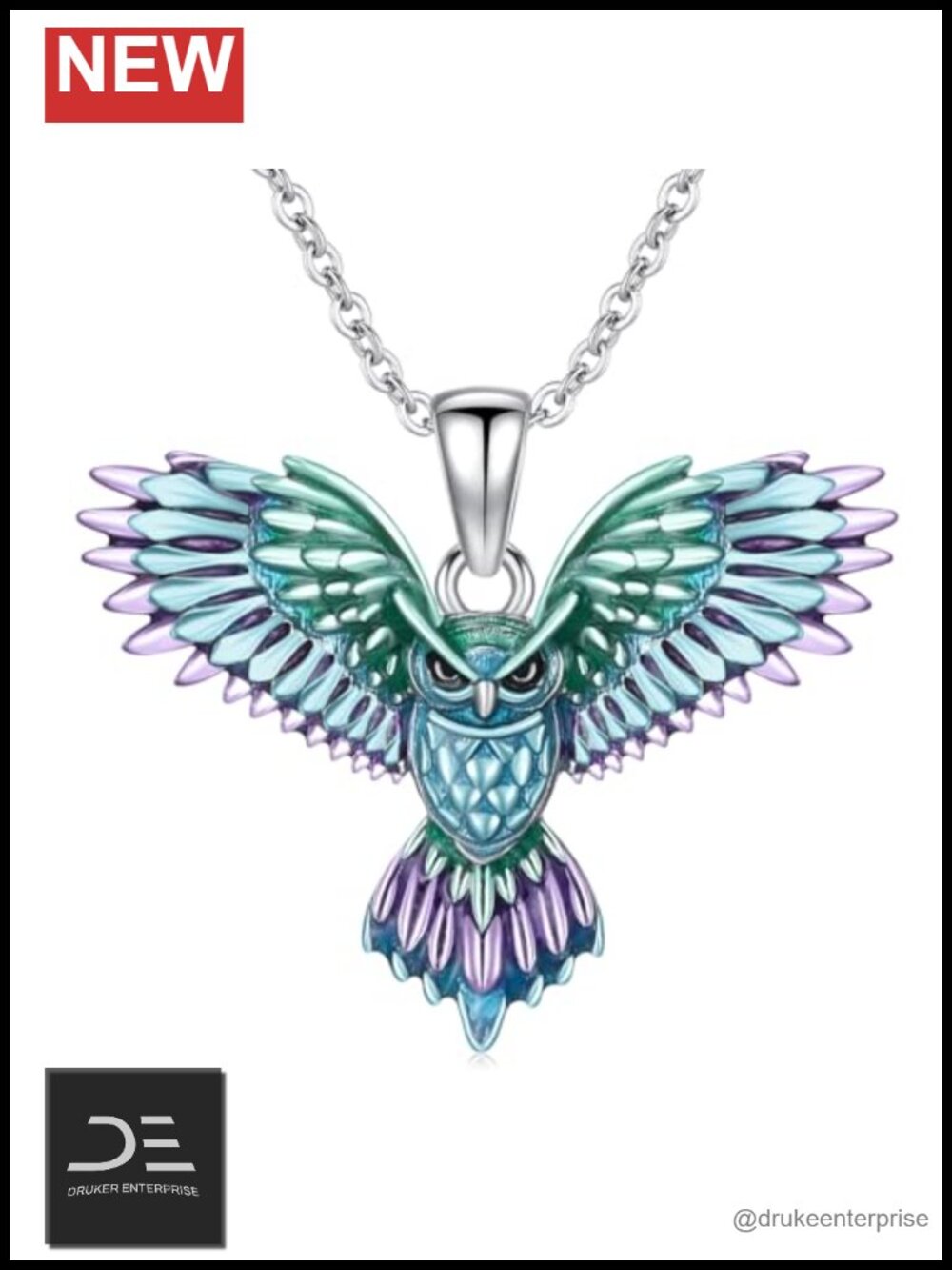 Sterling Silver Bird Pendant Necklace 925 Chain Owl Jewelry Gift for Women